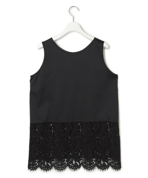 L size ONWARD(大きいサイズ) / エルサイズオンワード タンクトップ | 【洗える】レースコンビストレッチ マットサテン インナー タンクトップ | 詳細17