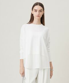 L size ONWARD(大きいサイズ) / エルサイズオンワード ニット・セーター | 【洗える】 ヴィスコースワイド シアーコンビプルオーバー