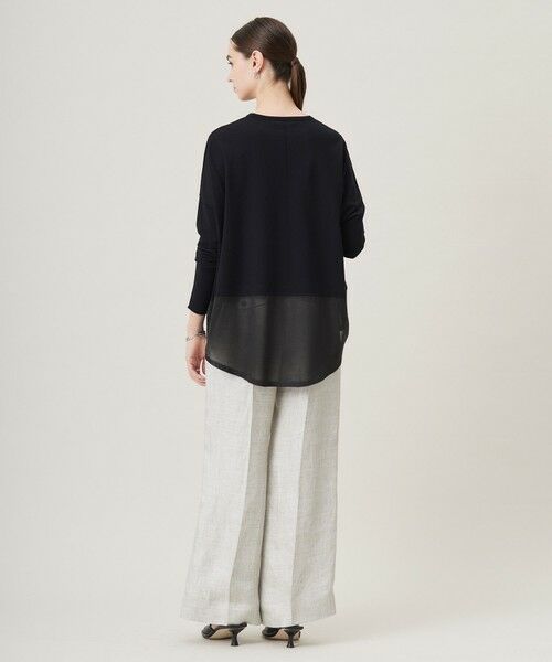 L size ONWARD(大きいサイズ) / エルサイズオンワード ニット・セーター | 【洗える】 ヴィスコースワイド シアーコンビプルオーバー | 詳細5