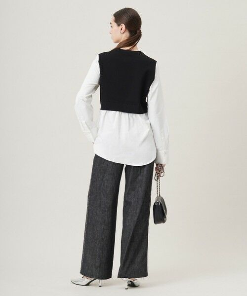 L size ONWARD(大きいサイズ) / エルサイズオンワード ニット・セーター | 【2WAY・洗える】シャツクロスコンビニットプルオーバー | 詳細3