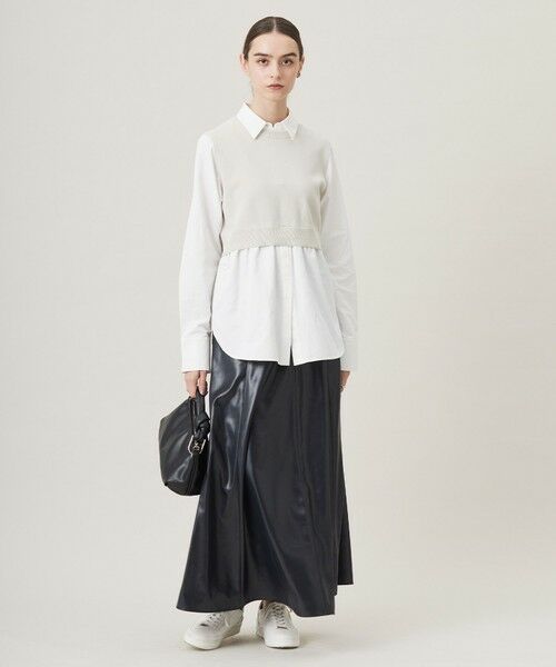 L size ONWARD(大きいサイズ) / エルサイズオンワード ニット・セーター | 【2WAY・洗える】シャツクロスコンビニットプルオーバー | 詳細12