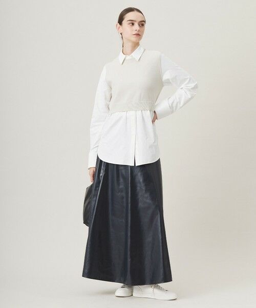 L size ONWARD(大きいサイズ) / エルサイズオンワード ニット・セーター | 【2WAY・洗える】シャツクロスコンビニットプルオーバー | 詳細13