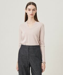 L size ONWARD(大きいサイズ) / エルサイズオンワード ニット・セーター | 【洗える】 シンセティックフルニードル Vネックプルオーバー