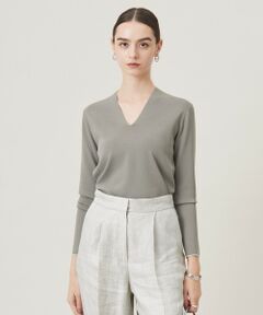 L size ONWARD(大きいサイズ) / エルサイズオンワード ニット・セーター | 【洗える】 シンセティックフルニードル Vネックプルオーバー