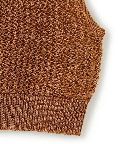 L size ONWARD(大きいサイズ) / エルサイズオンワード ベスト | 【洗える】 シャインポリエステルクロッシェ ニットベスト | 詳細9