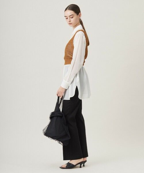 L size ONWARD(大きいサイズ) / エルサイズオンワード ベスト | 【洗える】 シャインポリエステルクロッシェ ニットベスト | 詳細3