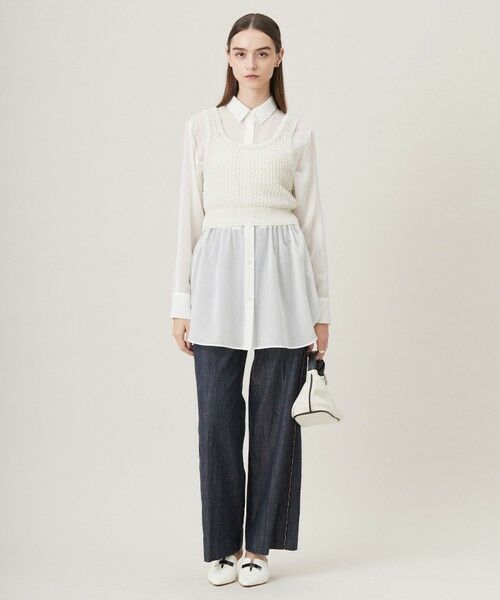 L size ONWARD(大きいサイズ) / エルサイズオンワード ベスト | 【洗える】 シャインポリエステルクロッシェ ニットベスト | 詳細13