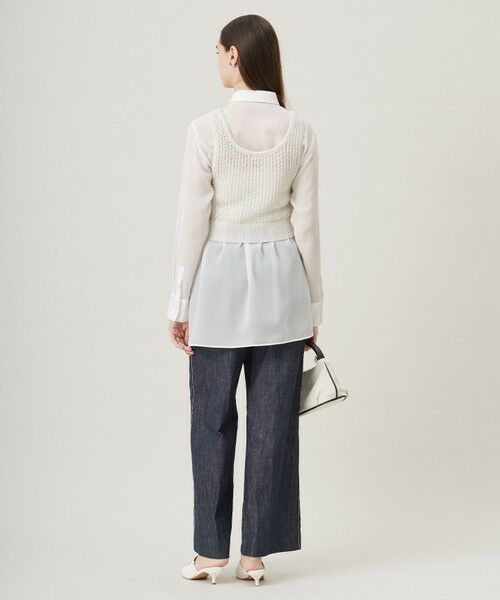 L size ONWARD(大きいサイズ) / エルサイズオンワード ベスト | 【洗える】 シャインポリエステルクロッシェ ニットベスト | 詳細15