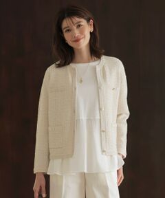 L size ONWARD(大きいサイズ) / エルサイズオンワード その他アウター | 【洗える】DAILY TWEED ニット アウター