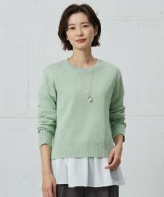 L size ONWARD(大きいサイズ) / エルサイズオンワード ニット・セーター | 【洗える】Reeves  Shine クルーネック ニット