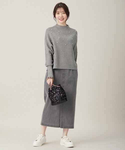 L size ONWARD(大きいサイズ) / エルサイズオンワード ニット・セーター | 【洗える】パール調ディテール ニット | 詳細3