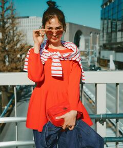 L size ONWARD(大きいサイズ) / エルサイズオンワード ニット・セーター | 【洗える】スポンディッシュペプラム ニット