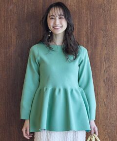 L size ONWARD(大きいサイズ) / エルサイズオンワード ニット・セーター | 【洗える】スポンディッシュペプラム ニット