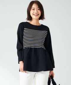 L size ONWARD(大きいサイズ) / エルサイズオンワード ニット・セーター | 【洗える】スポンディッシュペプラム ニット