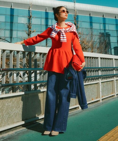 L size ONWARD(大きいサイズ) / エルサイズオンワード ニット・セーター | 【洗える】スポンディッシュペプラム ニット | 詳細4