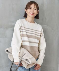 L size ONWARD(大きいサイズ) / エルサイズオンワード ニット・セーター | 【洗える】コットンポリミドルゲージ ニット