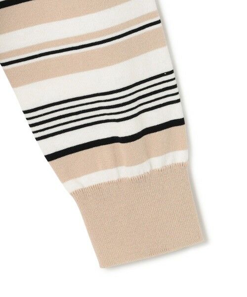 L size ONWARD(大きいサイズ) / エルサイズオンワード カーディガン・ボレロ | 【洗える】プレミアムビオコットン マルチボーダー カーディガン | 詳細7