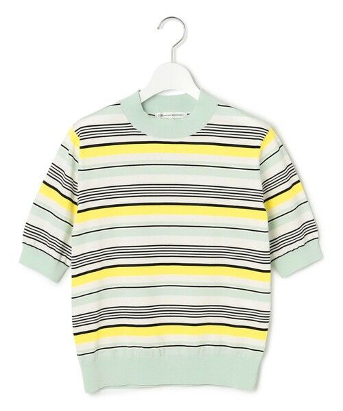 L size ONWARD(大きいサイズ) / エルサイズオンワード ニット・セーター | 【VERY3月号掲載/洗える】プレミアムビオコットン 半袖 マルチボーダー ニット | 詳細7