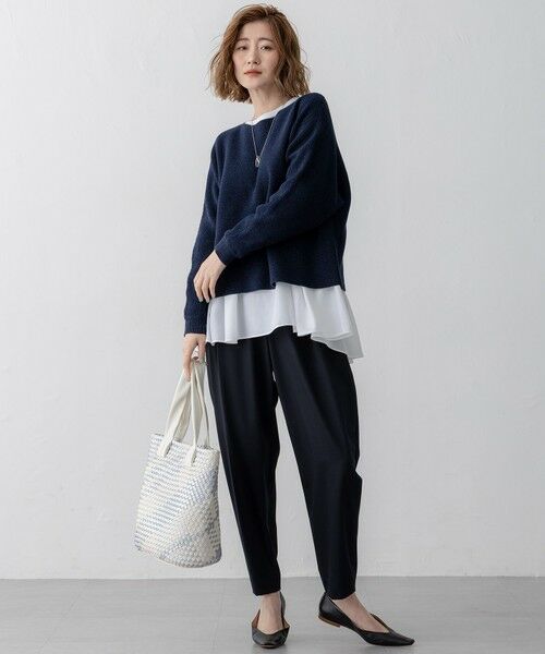 L size ONWARD(大きいサイズ) / エルサイズオンワード ニット・セーター | 【Oggi3月号掲載/洗える】コットンギマ クロップド ドルマン ニット | 詳細14