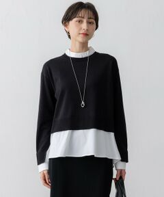 L size ONWARD(大きいサイズ) / エルサイズオンワード ニット・セーター | 【洗える】シャツ コンビネーション ニット