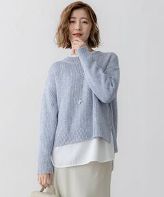 L size ONWARD(大きいサイズ) / エルサイズオンワード ニット・セーター | 【洗える】コットンルレックスリリー カラーニット