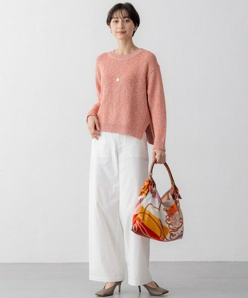 L size ONWARD(大きいサイズ) / エルサイズオンワード ニット・セーター | 【洗える】コットンルレックスリリー カラーニット | 詳細3