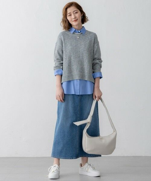 L size ONWARD(大きいサイズ) / エルサイズオンワード ニット・セーター | 【洗える】コットンルレックスリリー カラーニット | 詳細9