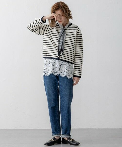 L size ONWARD(大きいサイズ) / エルサイズオンワード カーディガン・ボレロ | 【Oggi3月号掲載/洗える】ブークレコットン ニットジャケット | 詳細3