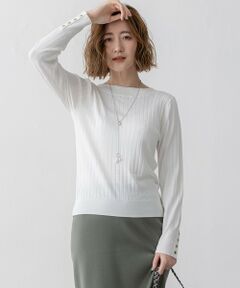 L size ONWARD(大きいサイズ) / エルサイズオンワード ニット・セーター | 【洗える】シルキーレーヨンワイドリブ ニット