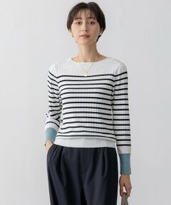 L size ONWARD(大きいサイズ) / エルサイズオンワード ニット・セーター | 【洗える】シルキーレーヨンワイドリブ ニット