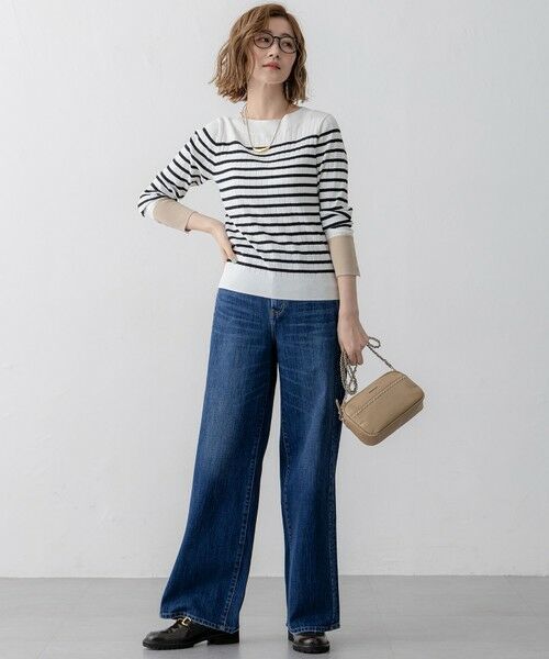 L size ONWARD(大きいサイズ) / エルサイズオンワード ニット・セーター | 【洗える】シルキーレーヨンワイドリブ ニット | 詳細7