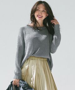 YSL グレー ニットアンサンブルストライプ裾 YSL グレー ニットアンサンブルストライプ裾