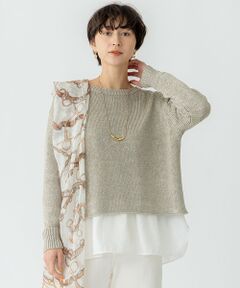 L size ONWARD(大きいサイズ) / エルサイズオンワード ニット・セーター | 【洗える】ブライトリリーヤーン クルーネック ニット