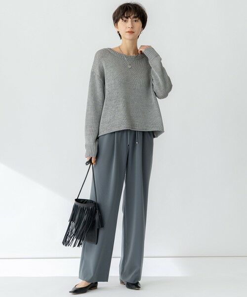 L size ONWARD(大きいサイズ) / エルサイズオンワード ニット・セーター | 【洗える】ブライトリリーヤーン クルーネック ニット | 詳細3