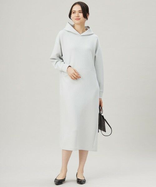 L size ONWARD(大きいサイズ) / エルサイズオンワード ロング・マキシ丈ワンピース | 【WEB限定・洗える】マットストレッチダンボールフーディー ワンピース | 詳細12