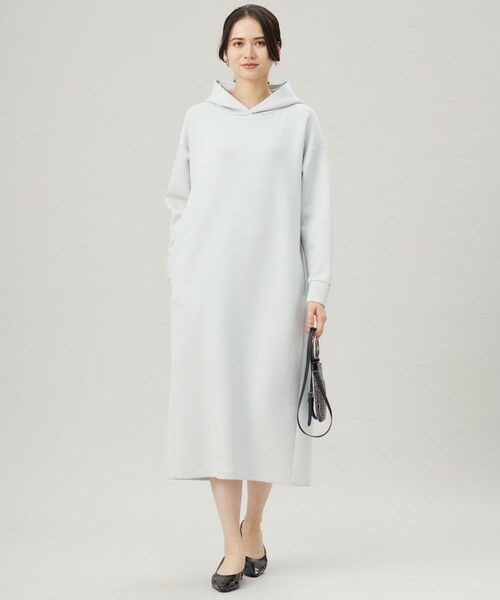 L size ONWARD(大きいサイズ) / エルサイズオンワード ロング・マキシ丈ワンピース | 【WEB限定・洗える】マットストレッチダンボールフーディー ワンピース | 詳細13