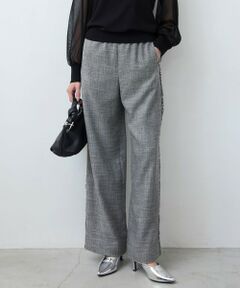 L size ONWARD(大きいサイズ) / エルサイズオンワード その他パンツ | 【洗える】 ライトスラブツイード ワイドパンツ