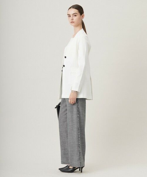 L size ONWARD(大きいサイズ) / エルサイズオンワード その他パンツ | 【洗える】 ライトスラブツイード ワイドパンツ | 詳細3