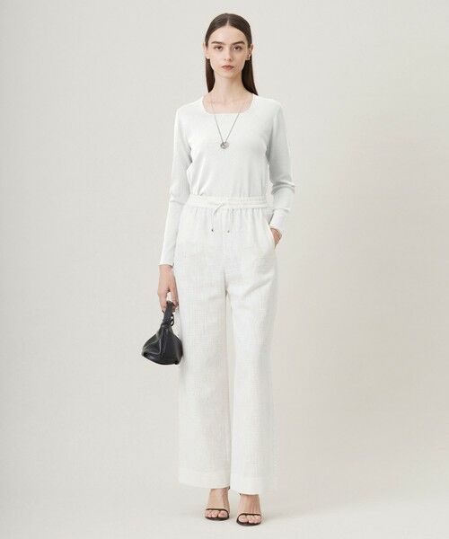 L size ONWARD(大きいサイズ) / エルサイズオンワード その他パンツ | 【洗える】 ライトスラブツイード ワイドパンツ | 詳細25