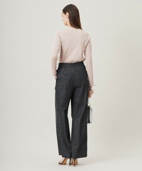 L size ONWARD(大きいサイズ) / エルサイズオンワード その他パンツ | 【洗える】 コットンリアクティブデニム ワイドストレートパンツ | 詳細14