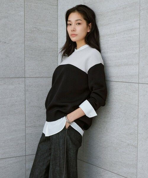 L size ONWARD(大きいサイズ) / エルサイズオンワード その他パンツ | 【洗える】 コットンリアクティブデニム ワイドストレートパンツ | 詳細3