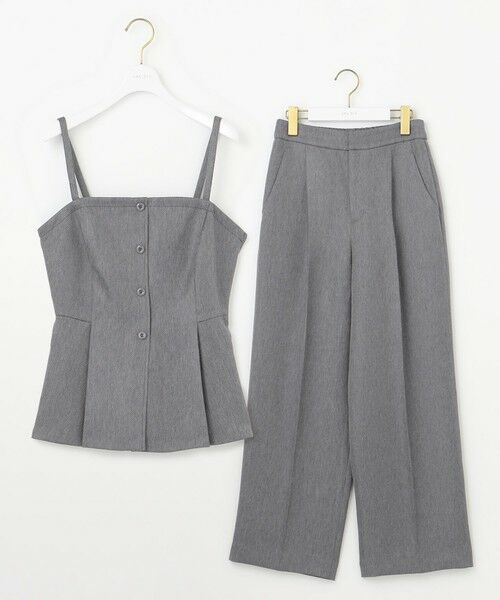 L size ONWARD(大きいサイズ) / エルサイズオンワード セットアップ | 【洗える】ビスチェ & ワイドパンツ セット | 詳細4