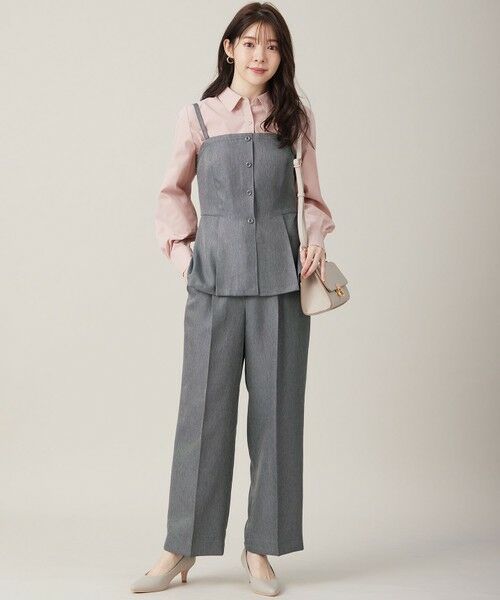 L size ONWARD(大きいサイズ) / エルサイズオンワード セットアップ | 【洗える】ビスチェ & ワイドパンツ セット | 詳細1