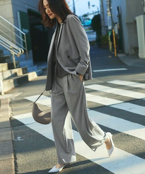 L size ONWARD(大きいサイズ) / エルサイズオンワード その他パンツ | 【Oggi3月号掲載/セットアップ対応】ライトクロス ワイドパンツ | 詳細1