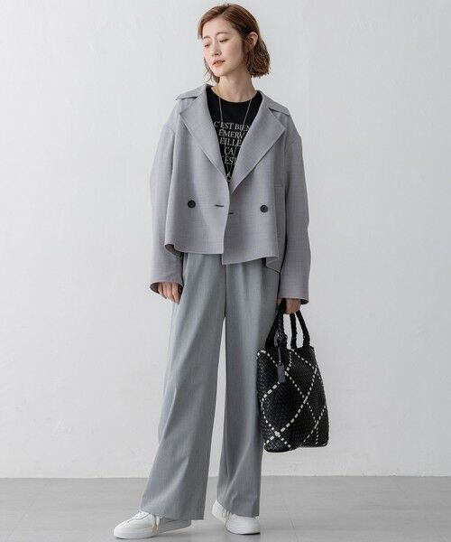 L size ONWARD(大きいサイズ) / エルサイズオンワード その他パンツ | 【Oggi3月号掲載/セットアップ対応】ライトクロス ワイドパンツ | 詳細4