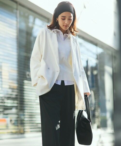 L size ONWARD(大きいサイズ) / エルサイズオンワード その他パンツ | 【Oggi3月号掲載/セットアップ対応】ライトクロス ワイドパンツ | 詳細14