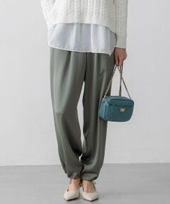 L size ONWARD(大きいサイズ) / エルサイズオンワード その他パンツ | 【洗える】ドレープサテン 2WAY ドロスト パンツ