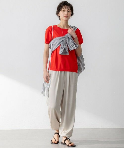 L size ONWARD(大きいサイズ) / エルサイズオンワード その他パンツ | 【洗える】ドレープサテン 2WAY ドロスト パンツ | 詳細20