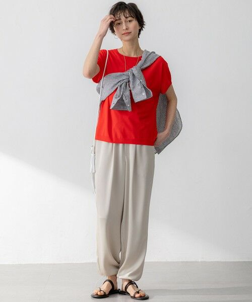 L size ONWARD(大きいサイズ) / エルサイズオンワード その他パンツ | 【洗える】ドレープサテン 2WAY ドロスト パンツ | 詳細21