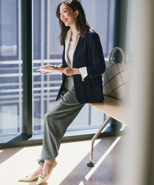 L size ONWARD(大きいサイズ) / エルサイズオンワード その他パンツ | 【洗える】ドレープサテン 2WAY ドロスト パンツ | 詳細22